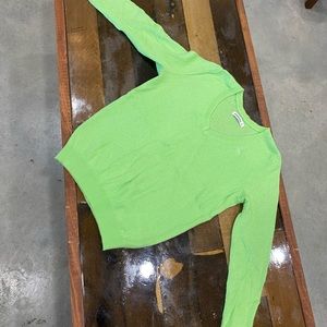 Abercrombie & Fitch Lime Green V-Neck Sweater M